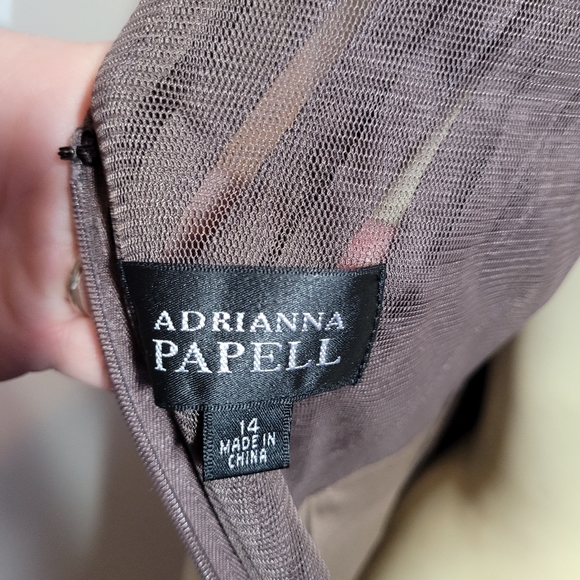 Adrianna Papell dress purplish taupe 14 Mauve - Picture 6 of 6
